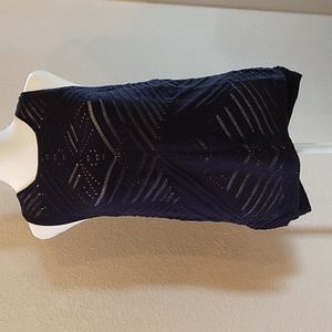 Rewind blue crochet tank top size medium nwot